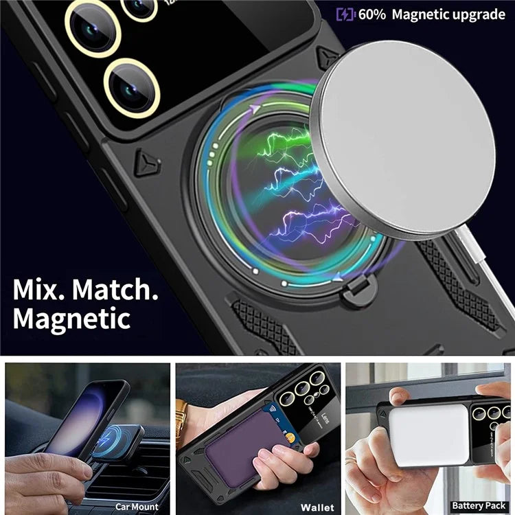 For Samsung Galaxy S22 Ultra 5G Kickstand Case Compatible with MagSafe PC+TPU Phone Cover