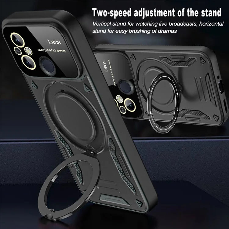 For Xiaomi Redmi 12C 4G / 11A 4G Case Compatible with MagSafe PC+TPU Kickstand Cover
