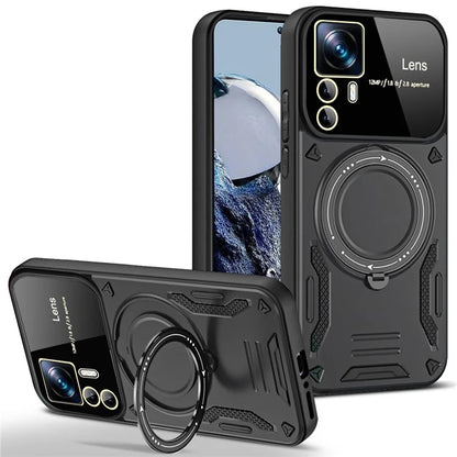 For Xiaomi 12T 5G / 12T Pro 5G / Redmi K50 Ultra Magnetic Case Rotating Kickstand PC+TPU Phone Cover