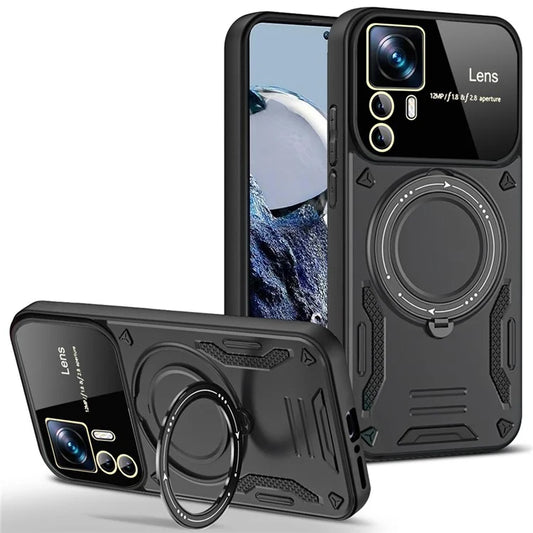 For Xiaomi 12T 5G / 12T Pro 5G / Redmi K50 Ultra Magnetic Case Rotating Kickstand PC+TPU Phone Cover