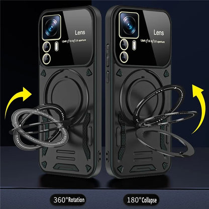 For Xiaomi 12T 5G / 12T Pro 5G / Redmi K50 Ultra Magnetic Case Rotating Kickstand PC+TPU Phone Cover