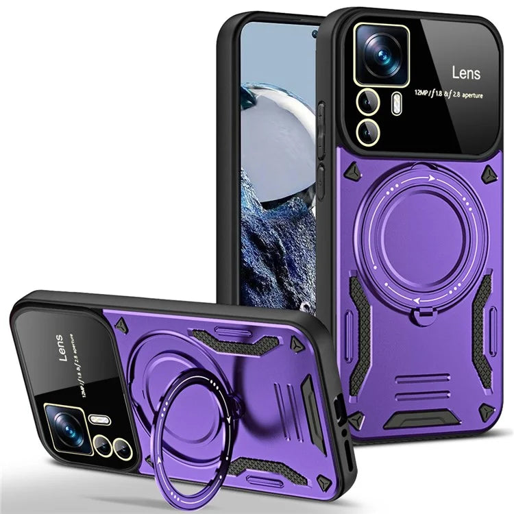 For Xiaomi 12T 5G / 12T Pro 5G / Redmi K50 Ultra Magnetic Case Rotating Kickstand PC+TPU Phone Cover