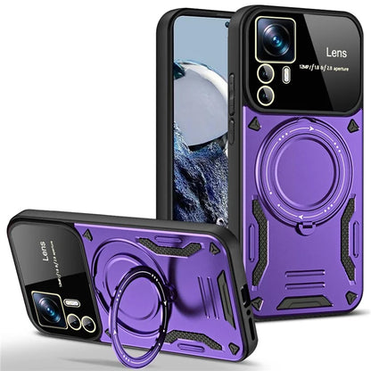 For Xiaomi 12T 5G / 12T Pro 5G / Redmi K50 Ultra Magnetic Case Rotating Kickstand PC+TPU Phone Cover