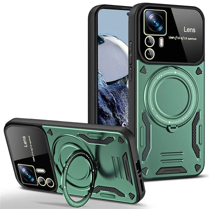 For Xiaomi 12T 5G / 12T Pro 5G / Redmi K50 Ultra Magnetic Case Rotating Kickstand PC+TPU Phone Cover