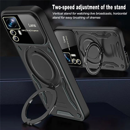 For Xiaomi 12T 5G / 12T Pro 5G / Redmi K50 Ultra Magnetic Case Rotating Kickstand PC+TPU Phone Cover
