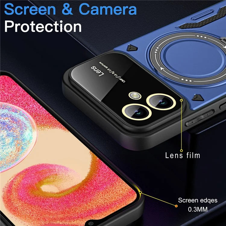 For Samsung Galaxy A05 4G Phone Case Compatible with MagSafe PC+TPU Kickstand Cover