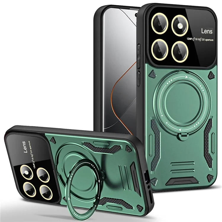 For Xiaomi 14 Pro Case PC+TPU Rotary  Kickstand Magnetic Phone Cover