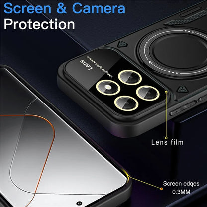 For Xiaomi 14 Pro Case PC+TPU Rotary  Kickstand Magnetic Phone Cover