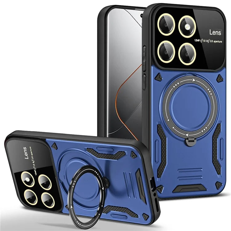 For Xiaomi 14 Pro Case PC+TPU Rotary  Kickstand Magnetic Phone Cover