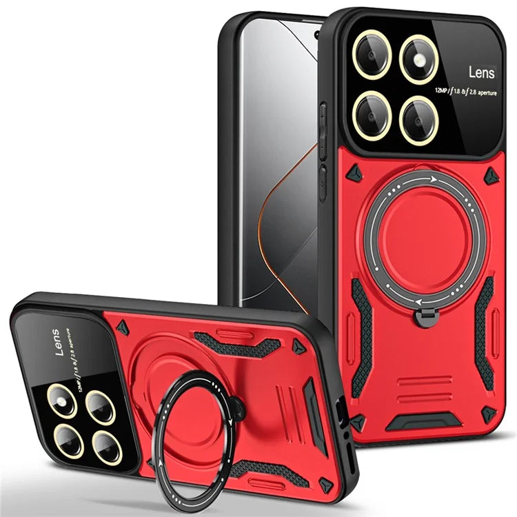 For Xiaomi 14 Pro Case PC+TPU Rotary  Kickstand Magnetic Phone Cover