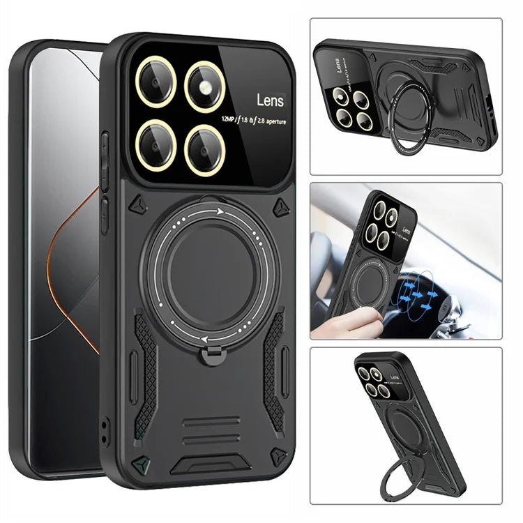 For Xiaomi 14 Pro Case PC+TPU Rotary  Kickstand Magnetic Phone Cover
