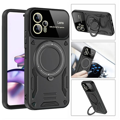 For Motorola Moto G53 5G / G13 4G Magnetic Case TPU+PC Back Cover Rotary Kickstand