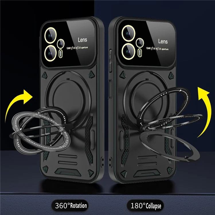 For Motorola Moto G53 5G / G13 4G Magnetic Case TPU+PC Back Cover Rotary Kickstand