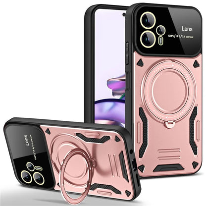 For Motorola Moto G53 5G / G13 4G Magnetic Case TPU+PC Back Cover Rotary Kickstand