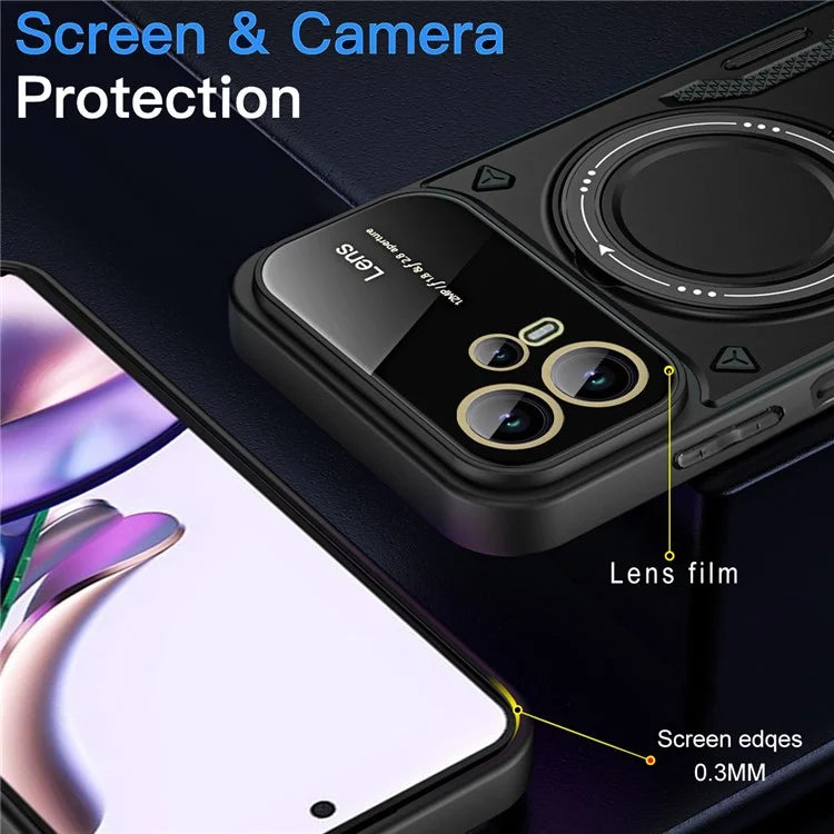 For Motorola Moto G53 5G / G13 4G Magnetic Case TPU+PC Back Cover Rotary Kickstand