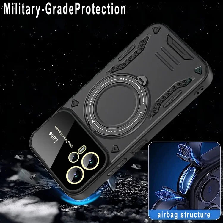 For Motorola Moto G53 5G / G13 4G Magnetic Case TPU+PC Back Cover Rotary Kickstand