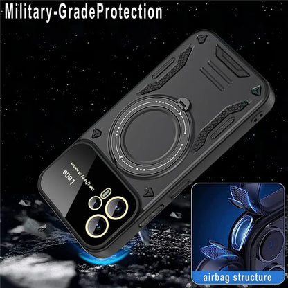 For Motorola Moto G53 5G / G13 4G Magnetic Case TPU+PC Back Cover Rotary Kickstand