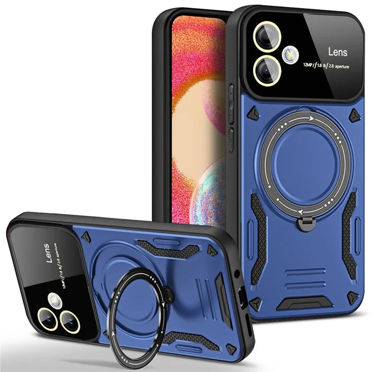For Samsung Galaxy A04e 4G / F04 4G / M04 4G Case PC+TPU Magnetic Phone Cover Kickstand