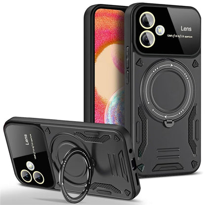 For Samsung Galaxy A04e 4G / F04 4G / M04 4G Case PC+TPU Magnetic Phone Cover Kickstand