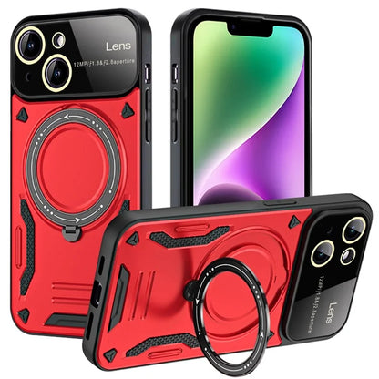 For iPhone 14 Plus Magnetic Case Compatible with MagSafe PC+TPU Phone Kickstand Cover