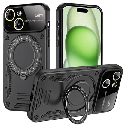 Kickstand PC+TPU Cover for iPhone 15 Plus Magnetic Case Compatible with MagSafe