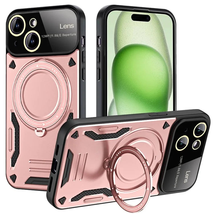 Kickstand PC+TPU Cover for iPhone 15 Plus Magnetic Case Compatible with MagSafe