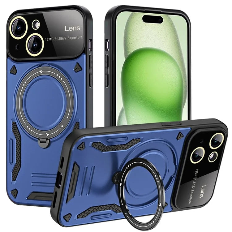 Kickstand PC+TPU Cover for iPhone 15 Plus Magnetic Case Compatible with MagSafe