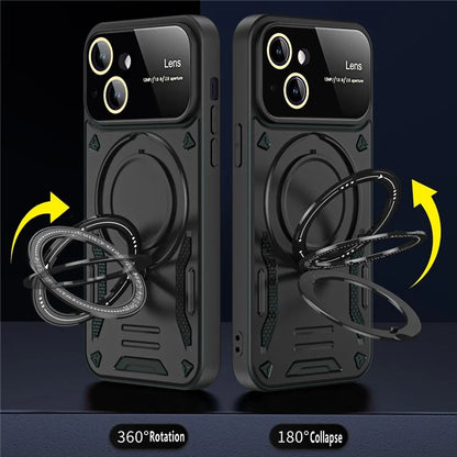 Kickstand PC+TPU Cover for iPhone 15 Plus Magnetic Case Compatible with MagSafe