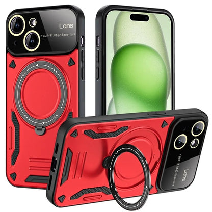 Kickstand PC+TPU Cover for iPhone 15 Plus Magnetic Case Compatible with MagSafe