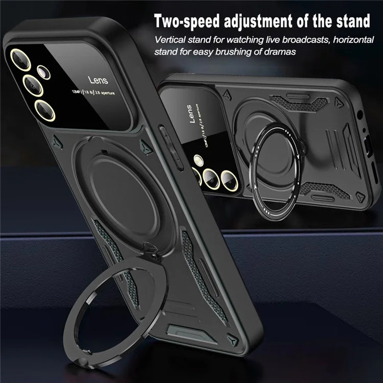 For Samsung Galaxy A05s 4G Magnetic Phone Case Ring Holder Kickstand PC+TPU Protective Cover