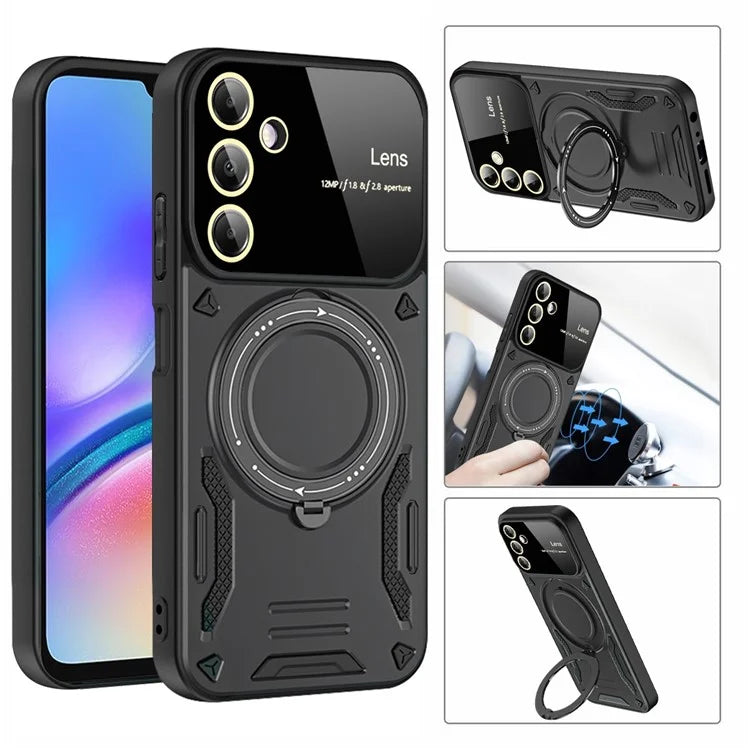For Samsung Galaxy A05s 4G Magnetic Phone Case Ring Holder Kickstand PC+TPU Protective Cover