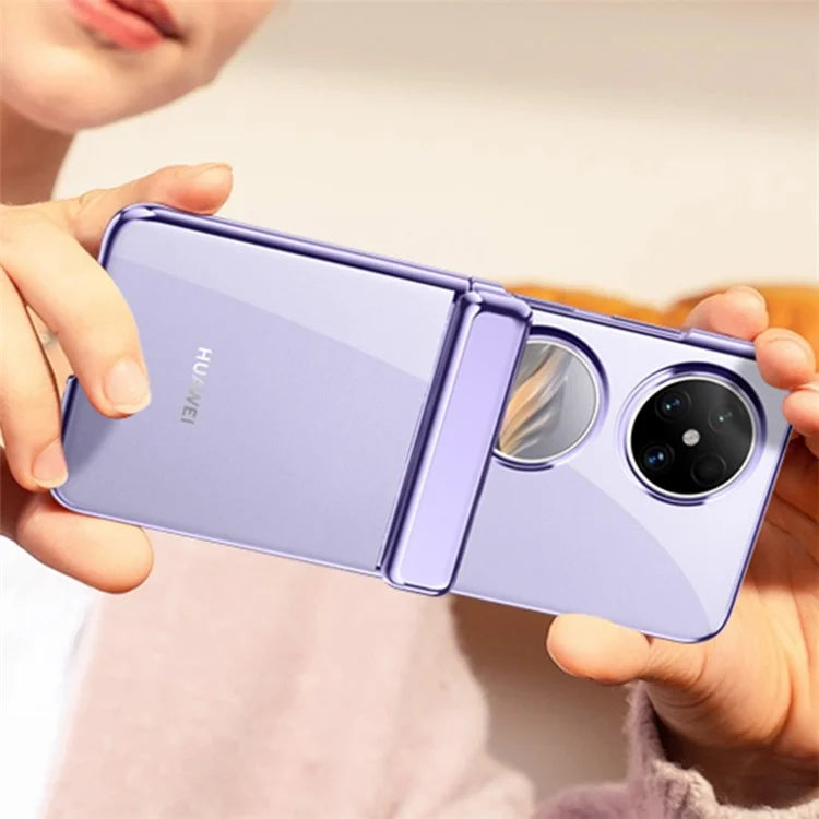 For Huawei Pocket 2 Clear Case Hinge Protection Electroplating Phone Cover