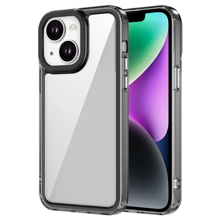 For iPhone 14 Case Transparent PC+TPU Phone Cover 1.5mm Thickness