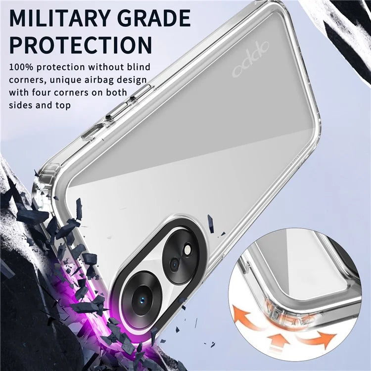 For Oppo A58 4G Cases PC+TPU Shell Anti-Scratch Clear Phone Cover