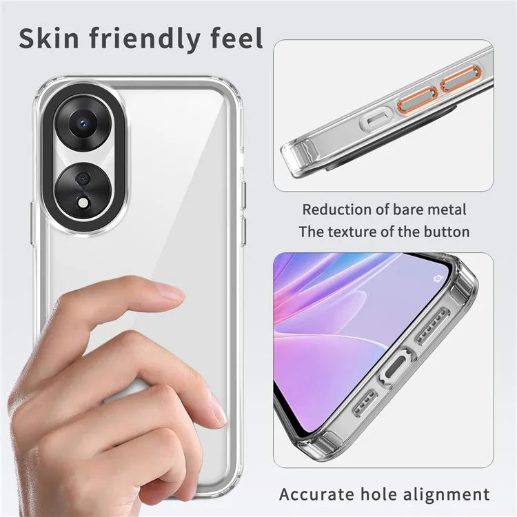 For Oppo A58 4G Cases PC+TPU Shell Anti-Scratch Clear Phone Cover