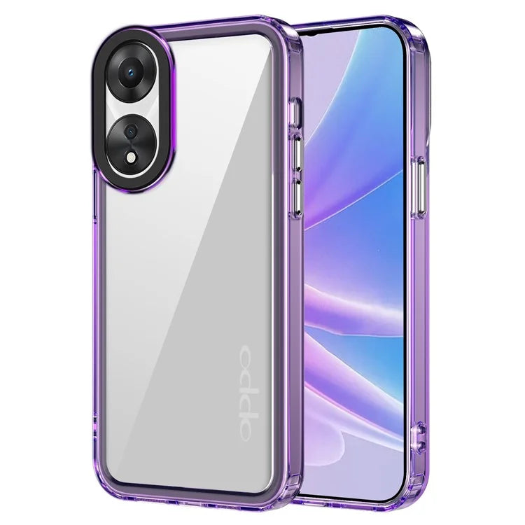 For Oppo A58 4G Cases PC+TPU Shell Anti-Scratch Clear Phone Cover Purple