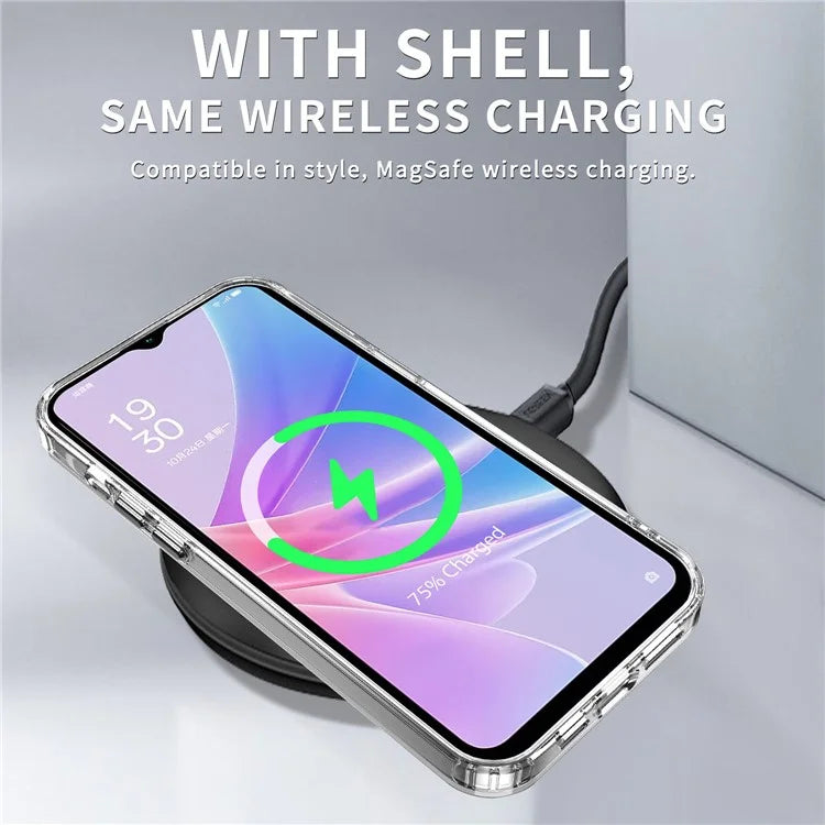 For Oppo A58 4G Cases PC+TPU Shell Anti-Scratch Clear Phone Cover Purple