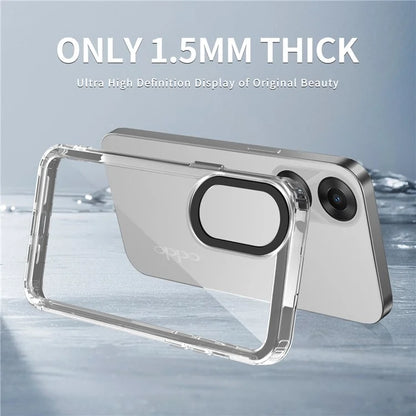 For Oppo A58 4G Cases PC+TPU Shell Anti-Scratch Clear Phone Cover Black