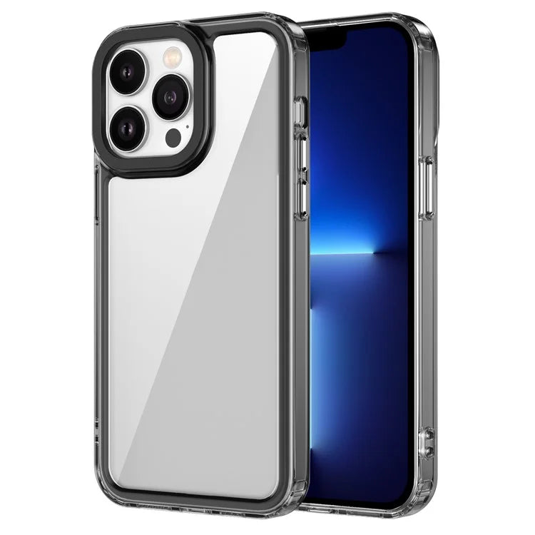 For iPhone 13 Pro Max Case PC+TPU Transparent Phone Back Cover