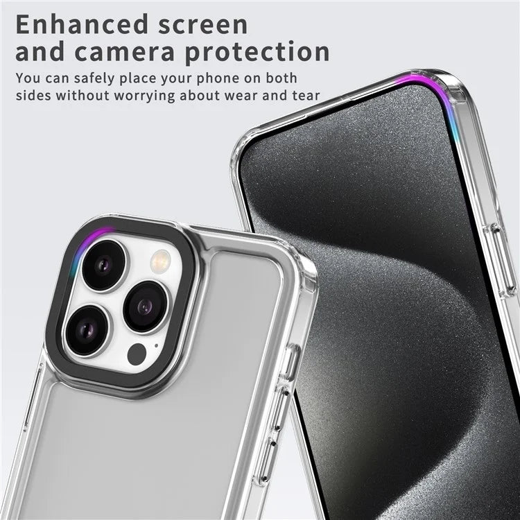 For iPhone 13 Pro Max Case PC+TPU Transparent Phone Back Cover