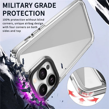 For iPhone 13 Pro Max Case PC+TPU Transparent Phone Back Cover