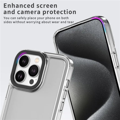 For iPhone 13 Pro Max Case PC+TPU Transparent Phone Back Cover