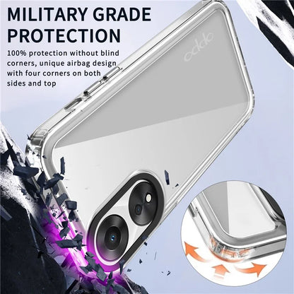 For Oppo A78 4G Shockproof Mobile Phone Cover Clear PC+TPU Phone Case Black