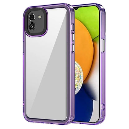 For Samsung Galaxy A05 4G Case PC+TPU Anti-scratch Ultra Clear Phone Cover Purple