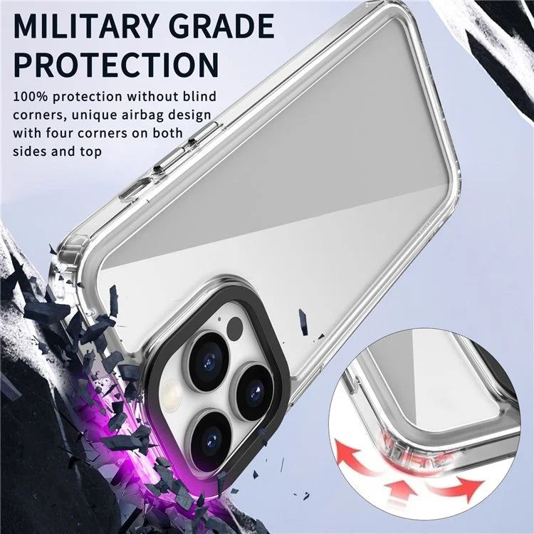 For iPhone 12 / 12 Pro Case PC+TPU Crystal Clear Phone Back Cover