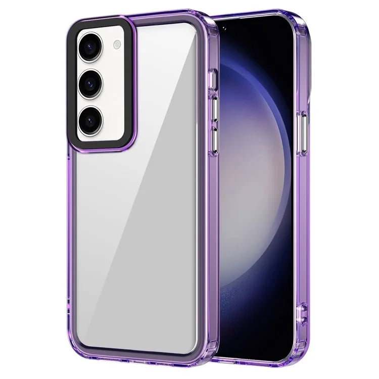 For Samsung Galaxy S23 Case PC+TPU Hybrid Phone Cover Ultra Clear Purple
