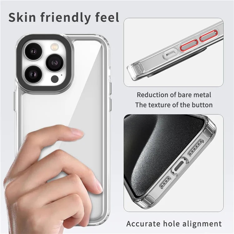For iPhone 14 Pro Max Case HD Clear PC+TPU Mobile Phone Back Cover