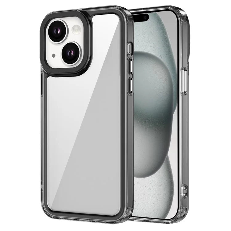 For iPhone 15 Plus Case TPU Frame Transparent PC Back Phone Cover