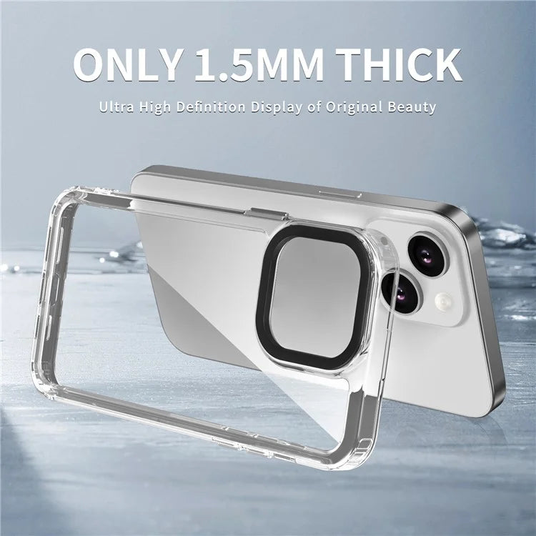 For iPhone 15 Plus Case TPU Frame Transparent PC Back Phone Cover
