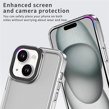 For iPhone 15 Plus Case TPU Frame Transparent PC Back Phone Cover